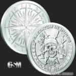Silver Shield Pieces of Eight Coin Pendant