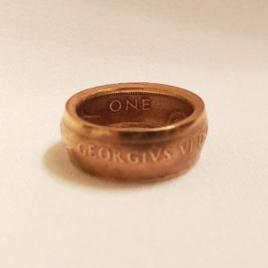 Great Britain Penny Coin Ring