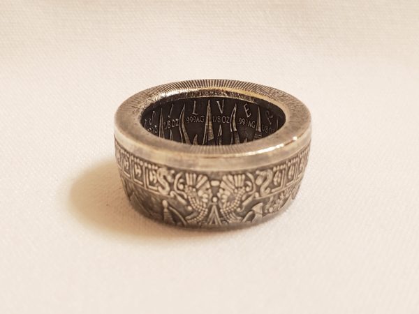 Silver Shield Pieces of Eight Coin Ring - Creating Anything