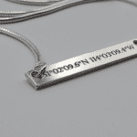 Sterling Silver Engraved Bar Necklace