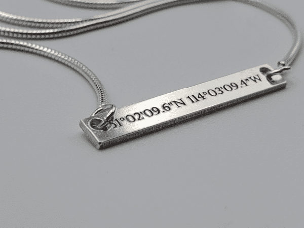 Sterling Silver Engraved Bar Necklace - Creating Anything