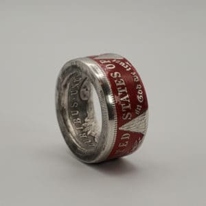 Powder Coated Morgan Dollar Coin Ring