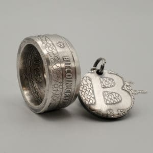 Bitcoin Silver Coin Pendant