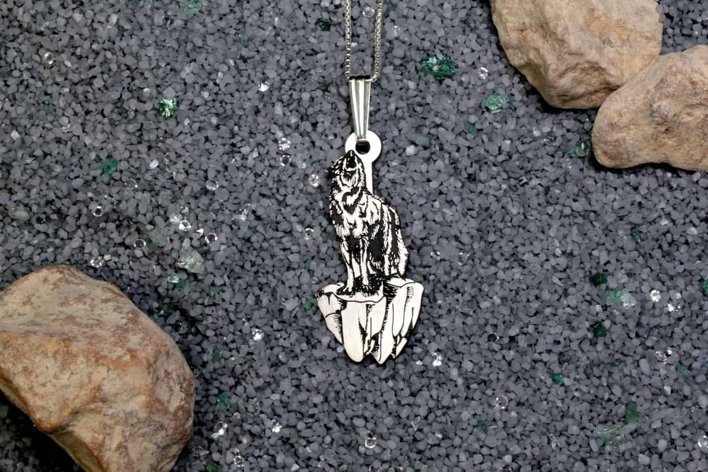 Silver Wolf Necklace, Wild Werewolf Mens Necklace, Nordic Wolf Charm With Chain, Jewelry For Men, Best Friend Gift Necklace, Wolf Gift