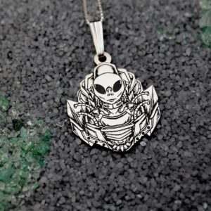 Alien UFO Necklace | Sterling Silver Extraterrestrial Pendant | Area 51 Charm | Minimalist Jewelry Gift For Men & Women