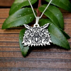 Floral Owl Necklace | Sterling Silver Animal Jewelry For Him | Women’s Bird Jewelry | Teacher Gift, Graduation Gift, Mothers Day Gift