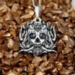 Silver Skull Pendant – Dainty Memento Mori Necklace – Day Of The Dead Jewelry – Anatomical Skull – Goth Jewellery