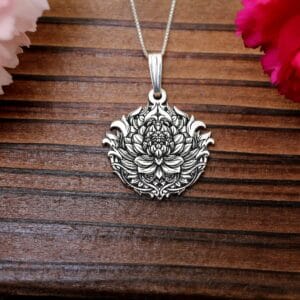 Lotus Flower Necklace • Silver Necklaces for Women • Encouragement Gift • Graduation Gift • Gifts for Her • Buddha Necklace • Mom Gift