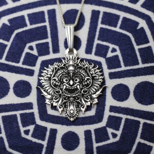 Silver Barong Necklace | Good Luck Charm | Men’s Jewelry | Mythological Creature | Goth Jewelry | Gifts For Him