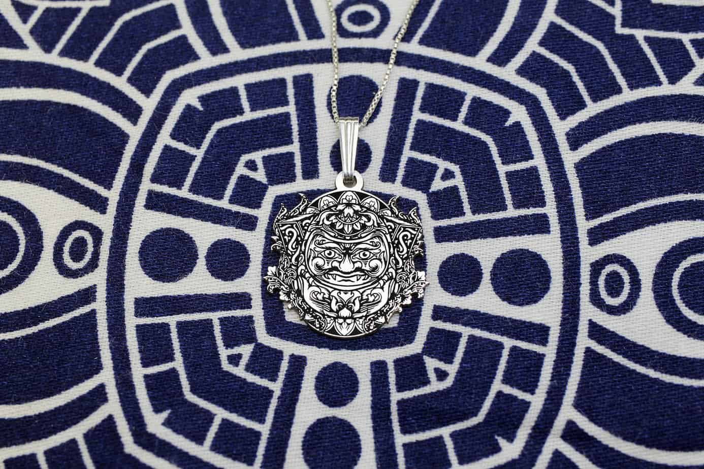 Japanese Daruma Necklace | Silver Doll Pendant | Cultural Good Luck Charm | Minimalist Asian Style Jewelry Gift For Men & Women