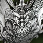 Silver Owl Necklace | Samurai Warrior Pendant | Engraved Animal Charm | Minimalist Handmade Jewelry Gift For Men & Women