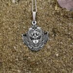Aztec Warrior Necklace | Sterling Silver Boho Pendant | Detailed Tribal Engraving | Native American Mayan Charm | Men’s Jewelry
