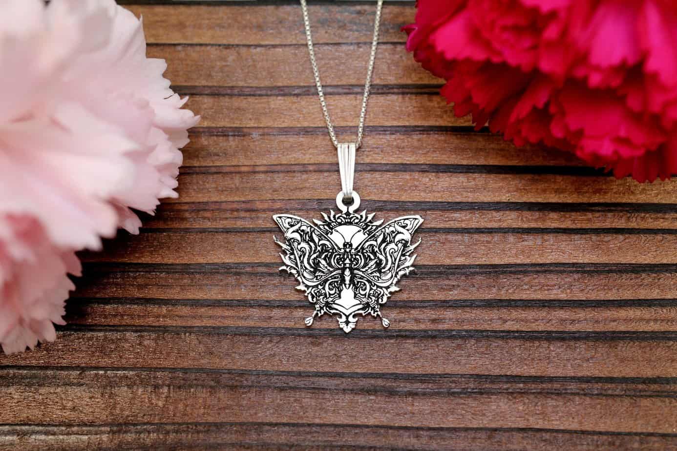 Dainty Butterfly Necklace | Sterling Silver Pendant | Cute Insect Animal Jewelry | Gift for Her, Valentine’s Day, Birthday Gift