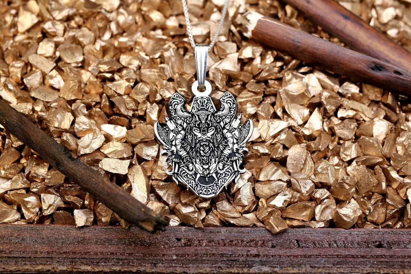 Nordic Viking Necklace | Sterling Silver Medieval Pendant | Odin Warrior Charm | Celtic Handmade Men’s Jewelry Gift