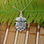 Tropical Tiki Necklace | Totem Pole Mask Pendant | Silver Maori Necklace | Men’s Jewelry | Gift For Him | Fathers Day Gift