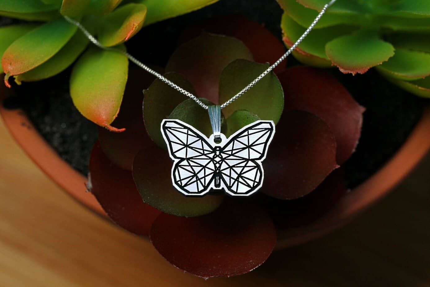 Geometric Butterfly Necklace, Silver Origami Necklace, Girlfriend Necklace, Mama Necklace, Butterfly Jewelry, Dainty Necklace, Memorial Gift