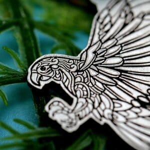 Silver Bird Necklace • Zentangle Macaw Pendant • Animal Lover Jewelry • Mothers Day Gift • Cute Parrot Necklace • Tropical Bird Necklace