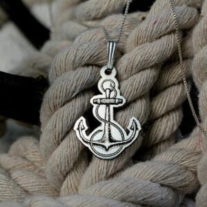 Nautical Anchor Necklace, Oxidized Silver Anchor Pendant, 925k Sterling Mens Necklace, Father’s Day Gift for Him, Dainty Ocean Jewelry