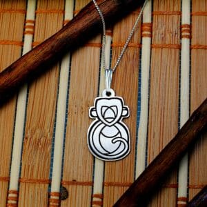 Minimalist Silver Monkey Necklace – Minimalist Origami Monkey Animal Charm Pendant – Birthday Gift – Gift for Her – Summer Jewelry