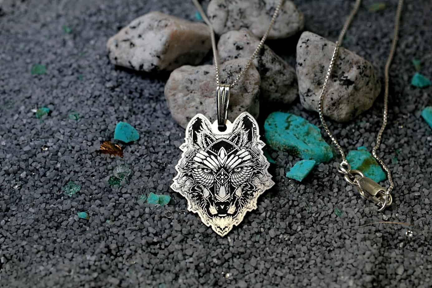 Wolf Necklace – Celtic Viking Necklace Gift For Men Women Wolf Costume – Pagan Wiccan Jewelry – Totem Animal Pendant Necklace