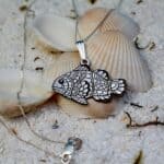 Cute Clownfish Necklace, Silver Fish Pendant, Minimalist Zentangle Jewelry, Good Luck Charm, Gift For Her, Ocean Lover Jewelry