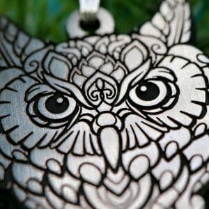 Cute Owl Necklace For Her, Minimal Owl Pendant, Womens Zentangle Animal Jewelry, Teachers Gift, Mothers Day Gift, Gift For Her