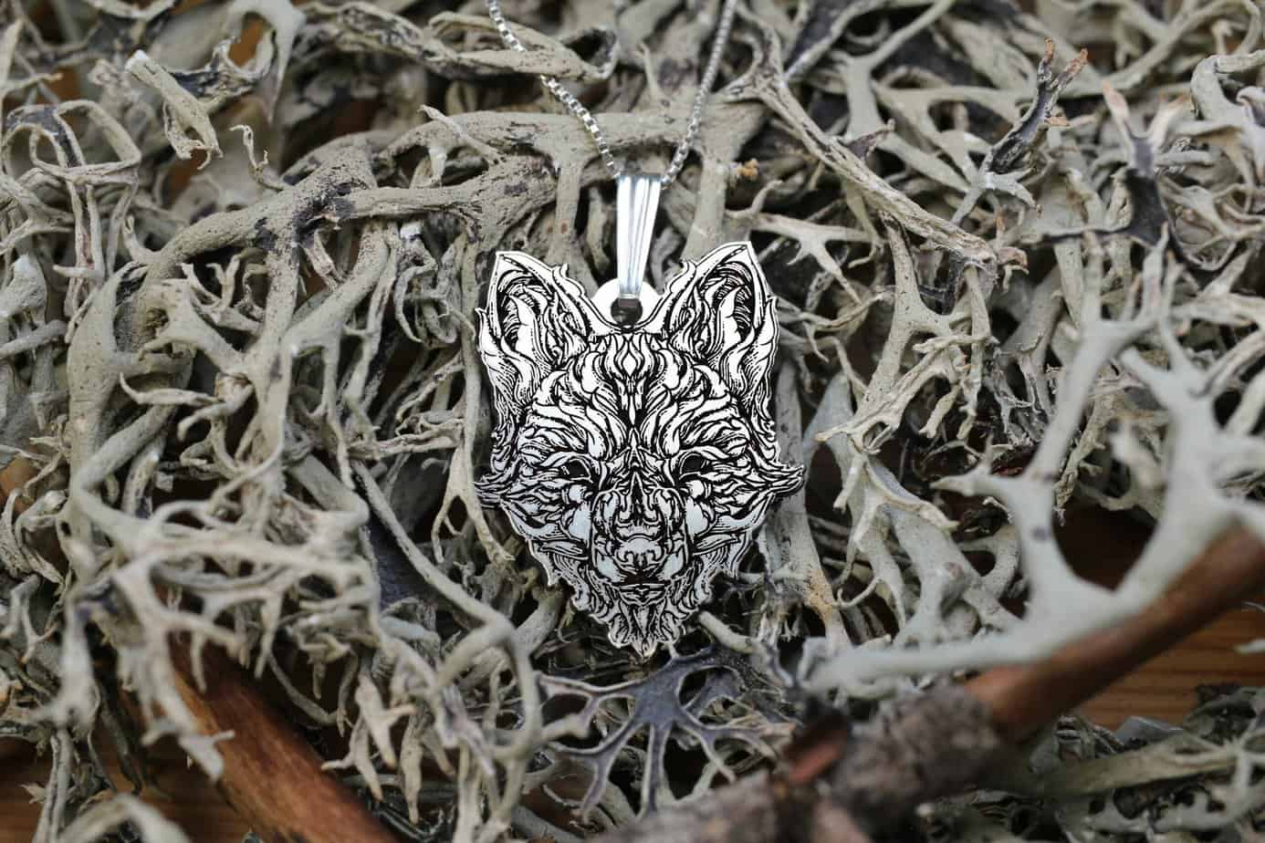 Wild Wolf Silver Mens Necklace, Best Wolf Men Necklace, Nodric Wolf Charm With Chain, Necklace For Men, BestFriend Gift Necklace, Wolf Gift