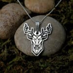Geometric Deer Necklace, Sterling Silver Mens Jewelry, Origami Animal Necklace, Good Luck Charm, Memorial Gift, Mens Necklace