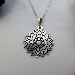 Simple Mandala Pendant, Sterling Silver Mandala Necklace, Inspirational Jewelry, Boho Jewelry, Minimalist Mandala, Spiritual Necklace
