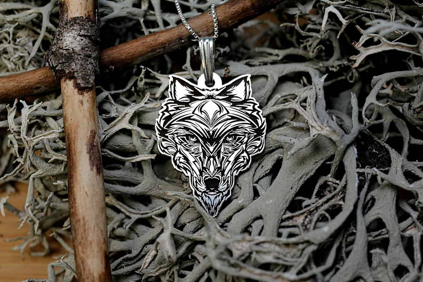 Fenrir Norse Necklace, Norse Wolf Necklace, Viking Wolf head Necklace, Nordic Wolf Pendant, fathers day gift from son, 30th birthday gift