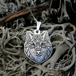 Wolf Necklace, Wolf Charm, Wolf Jewelry, Witchy Jewelry, Bohemian Jewelry, Goth Jewelry, Werewolf Jewelry, Wolves, Wolf Moon, Silver Wolf