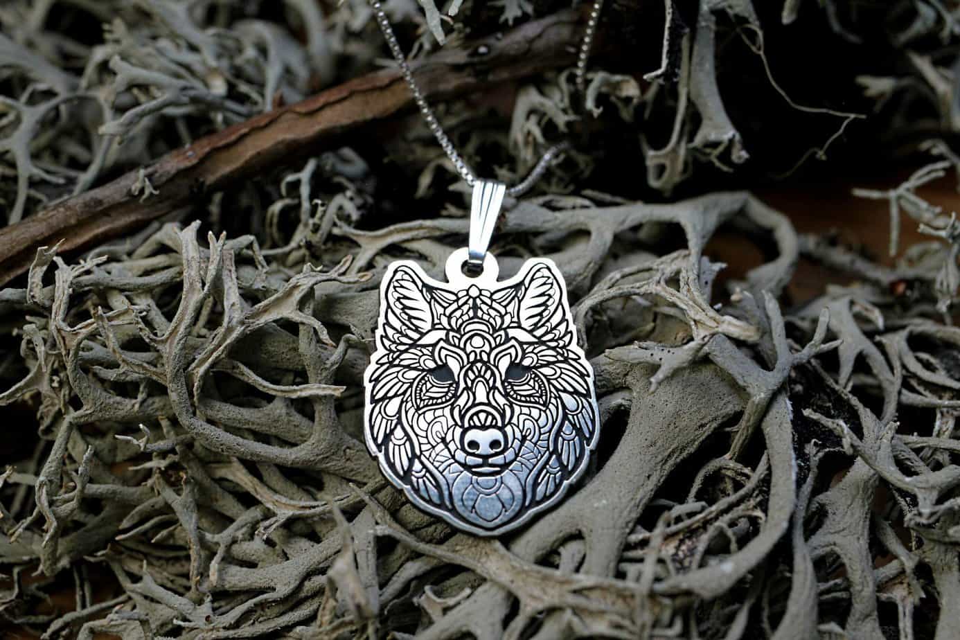 Wolf Necklace, Wolf Charm, Wolf Jewelry, Witchy Jewelry, Bohemian Jewelry, Goth Jewelry, Werewolf Jewelry, Wolves, Wolf Moon, Silver Wolf
